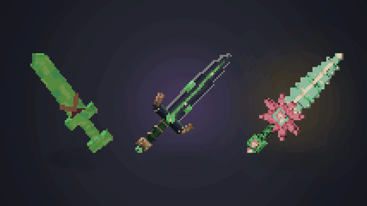 Armes du Guerrier : slime, Rempart Royal, Croc-Sépale