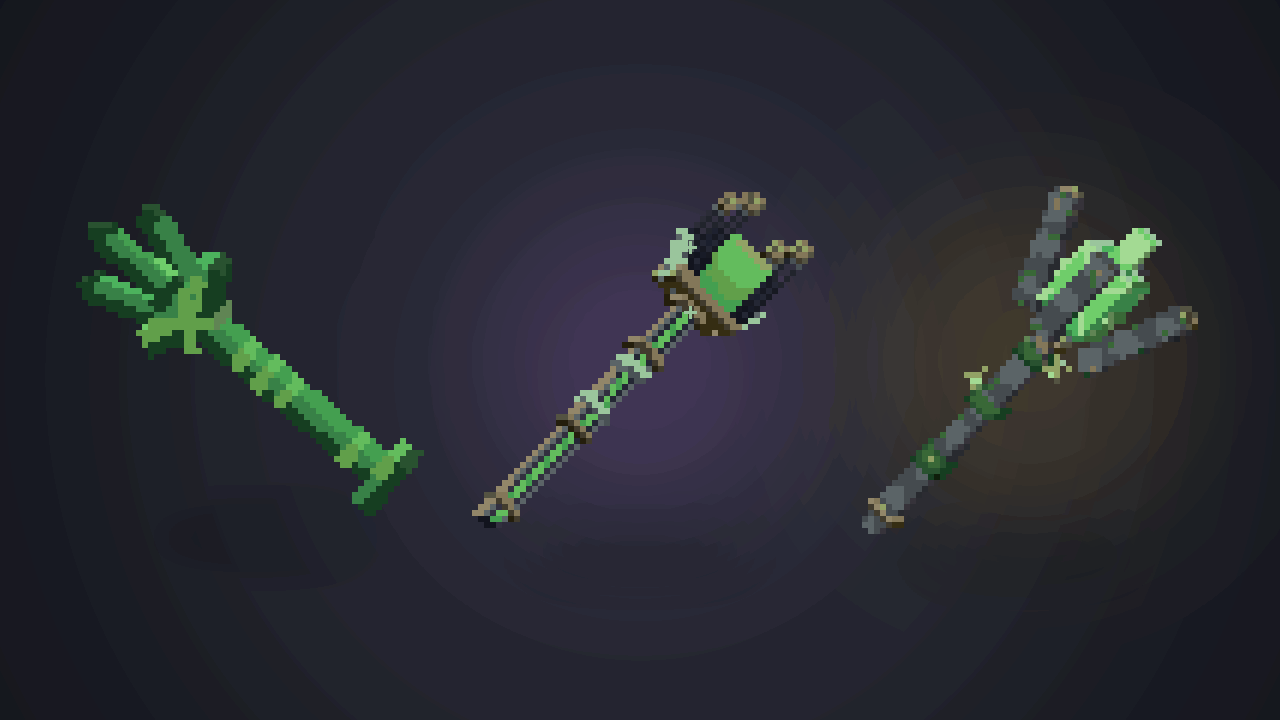 Armes du Mage : slime, Arcaniste Givré, Cœur Primordial
